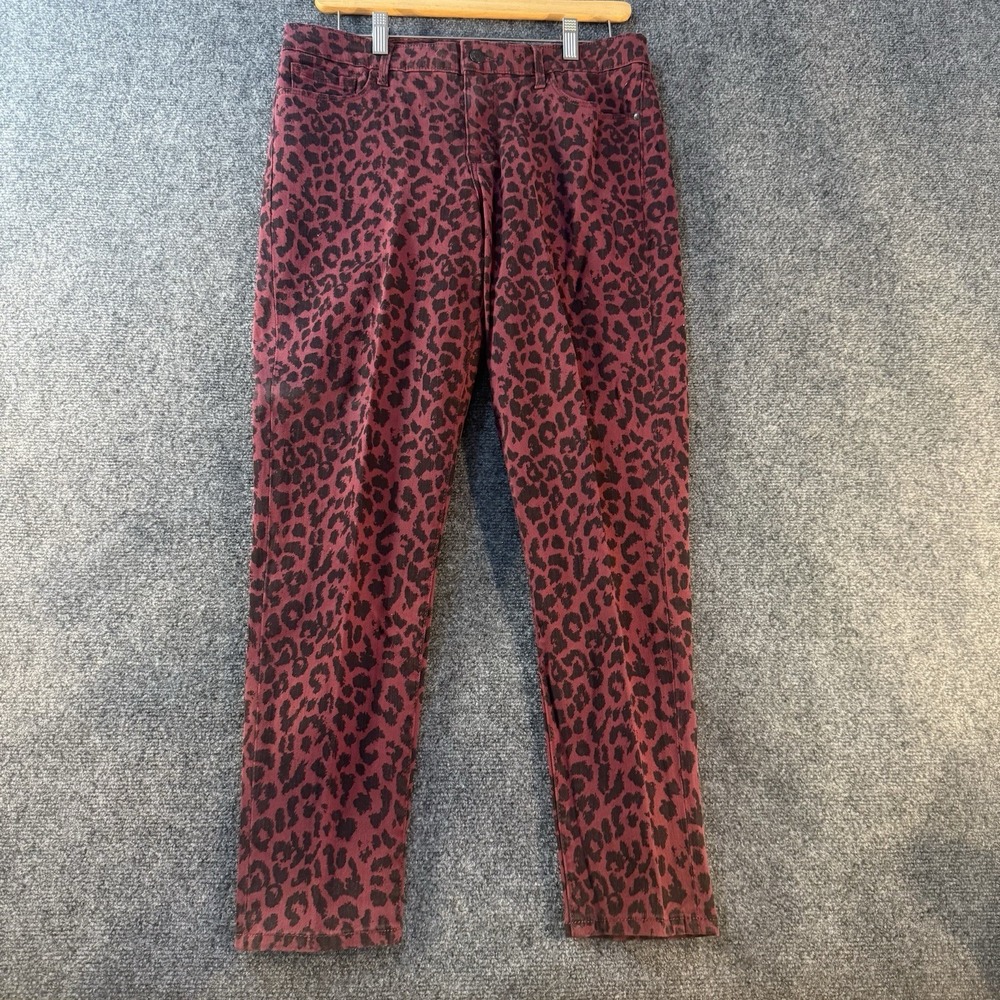 Sanctuary Social Standard Ankle Skinny Jeans 10 Burgundy Leopard